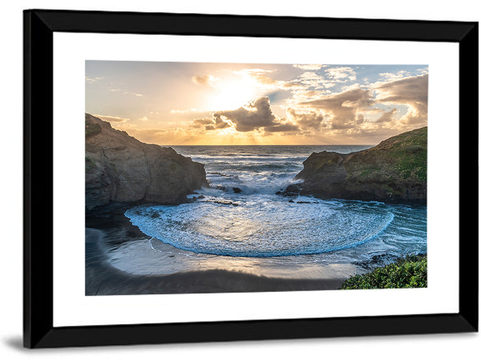 Piha Gap Tidal Lagoon Wall Art as a framed print