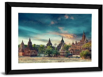 Bagan Ancient Pagodas at Sunrise Wall Art
