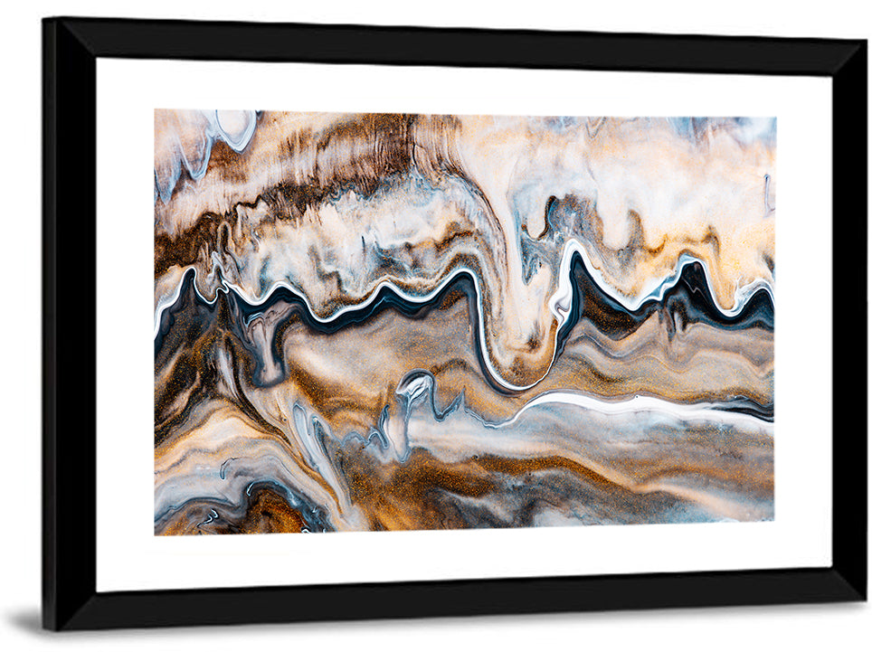 Marbled Gold Swirl Wall Art