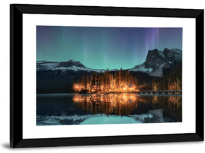 Aurora Borealis Emerald Lake Wall Art