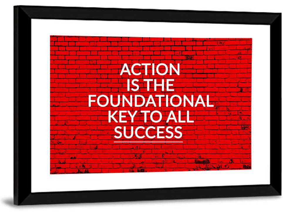 Key to Success on Red Brick Wall Art