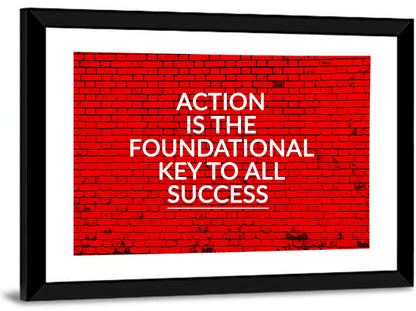Key to Success on Red Brick Wall Art