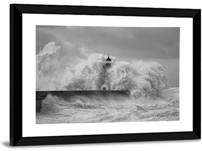 Douro River Storm Lighthouse Wall Art