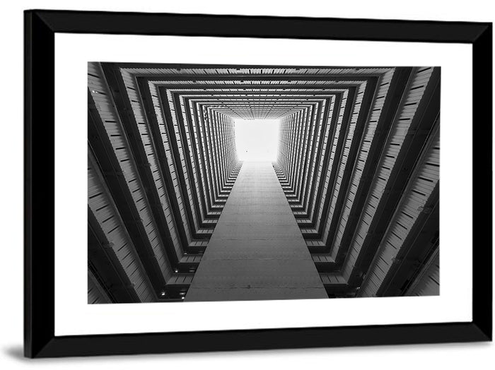 Public Estate Stairwell Wall Art as a framed print
