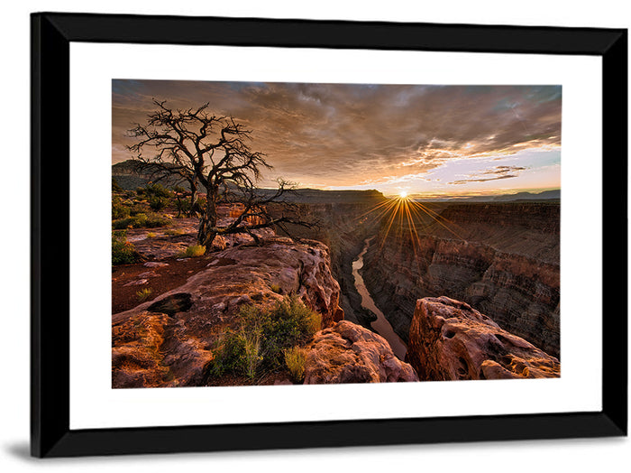 Arizona Canyon Sunset Wall Art as a framed print