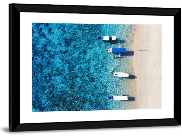 Gili Meno Aerial Seascape Wall Art as a framed print