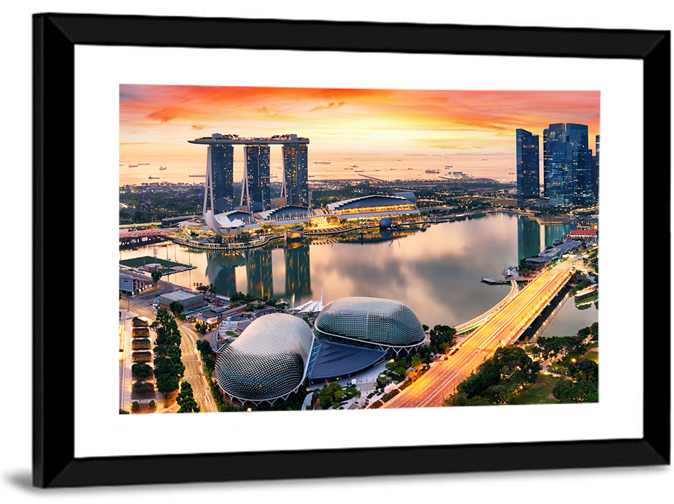 Marina Bay Sunset Skyline Wall Art