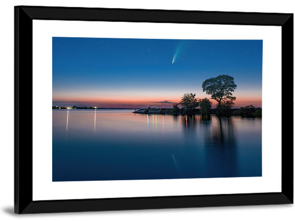 Dnieper River Comet Reflection Wall Art