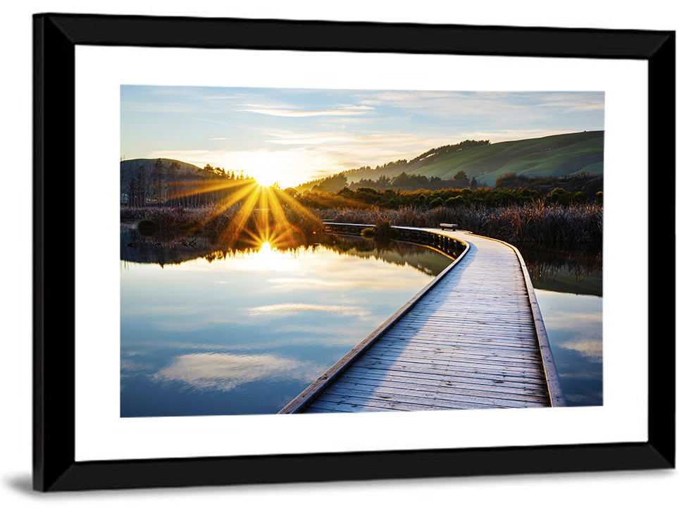 Hawkes Bay Frosted Boardwalk Sunrise Wall Art