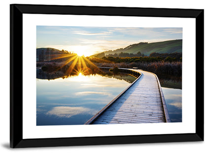 Hawkes Bay Frosted Boardwalk Sunrise Wall Art