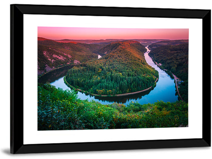 Saarschleife River Loop Wall Art as a framed print