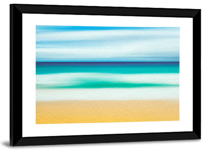 Sand and Surf Abstraction Wall Art as a framed print