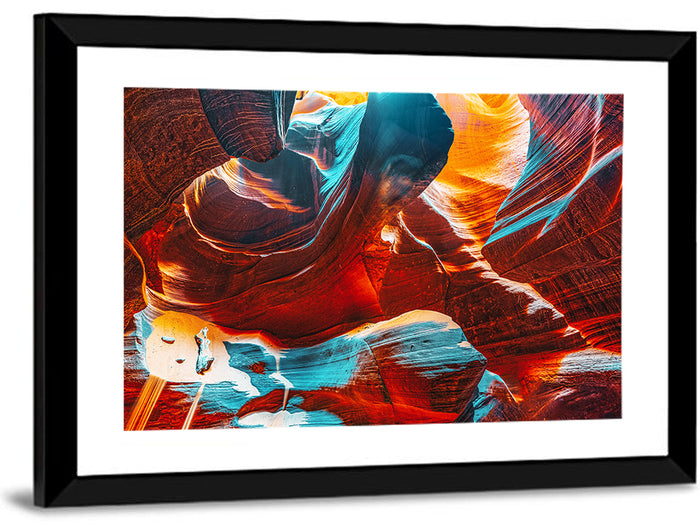 Antelope Canyon Crevice Light Wall Art as a framed print