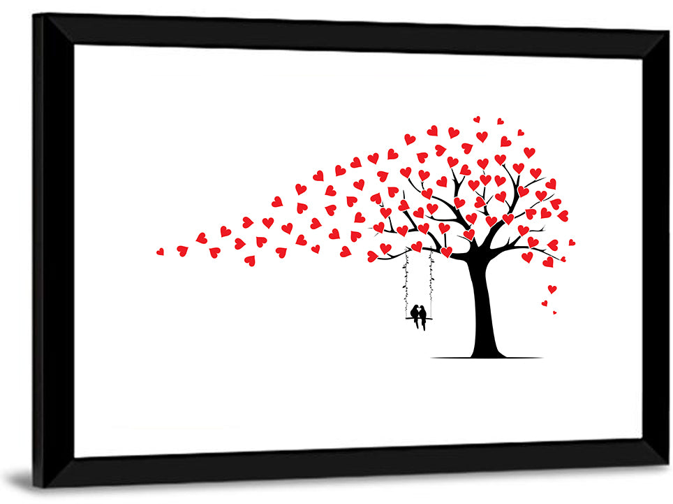Heart Leaf Tree Silhouette Wall Art