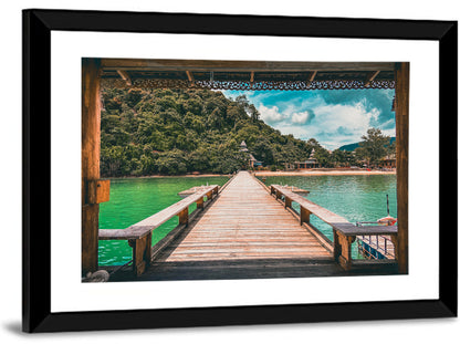 Santhiya Pier Over Turquoise Water Wall Art
