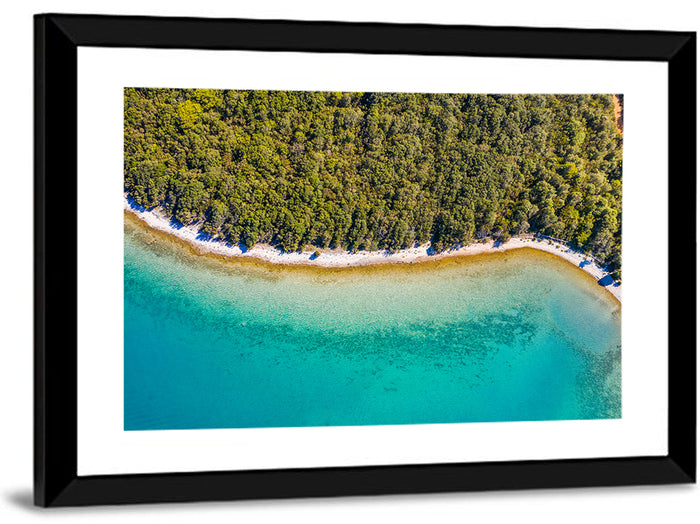 Dugi Otok Aerial Shoreline Wall Art as a framed print