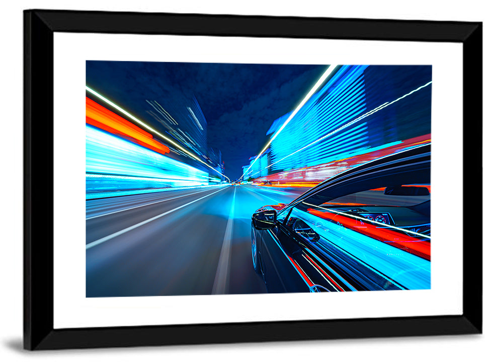 Light Trails Speed Car Wall Art