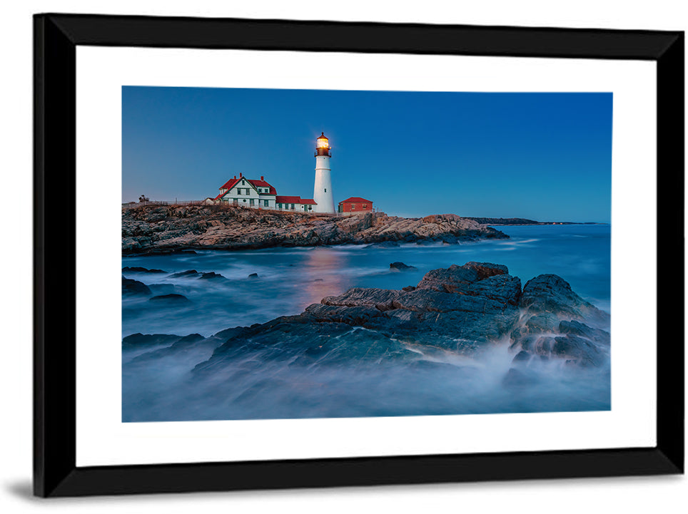 Portland Head Light at Dusk Wall Art