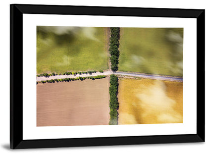 Aerial Farmland Quadrants Wall Art