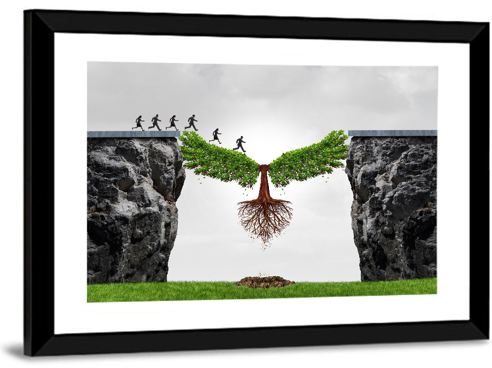 Winged Tree Over Chasm Wall Art