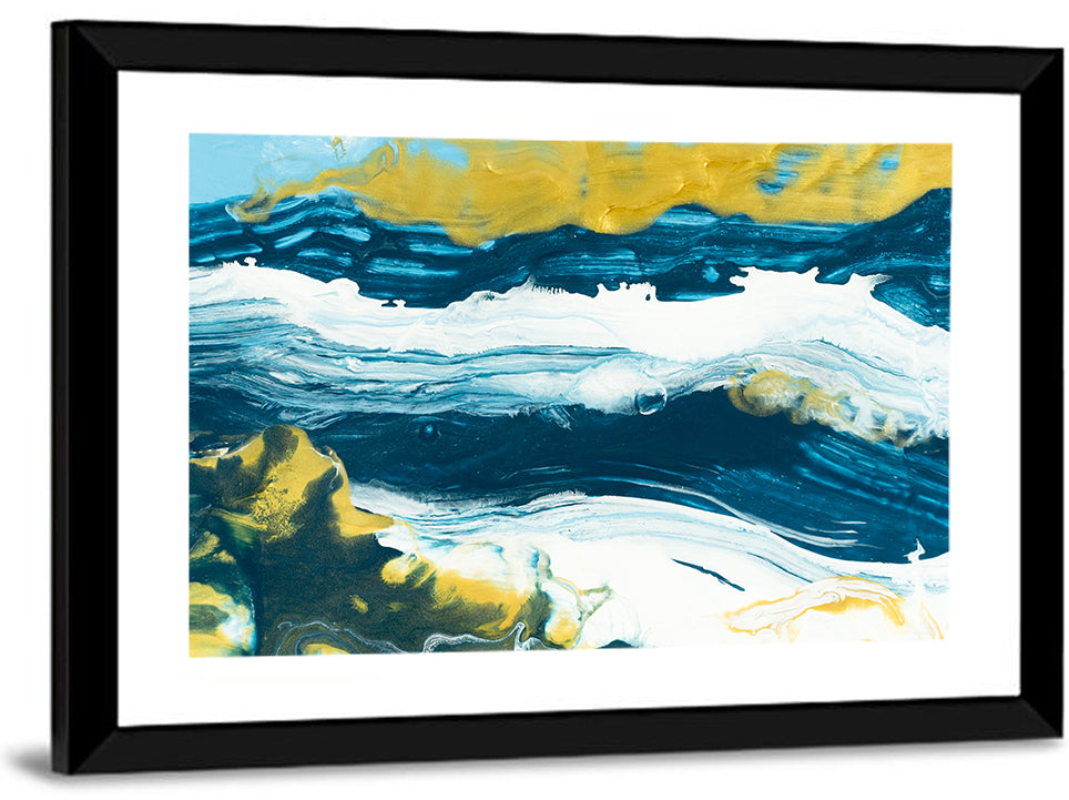 Flowing Streams with Gold Accents Wall Art