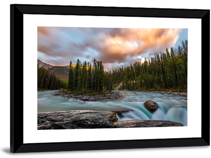 Sunwapta Falls River View Wall Art as a framed print