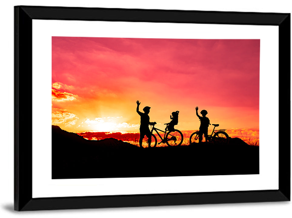 Family Ride at Sunset Wall Art