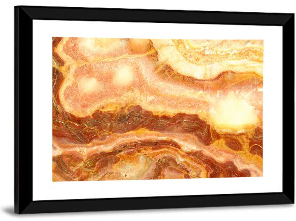 Golden Agate Stone Abstract Wall Art