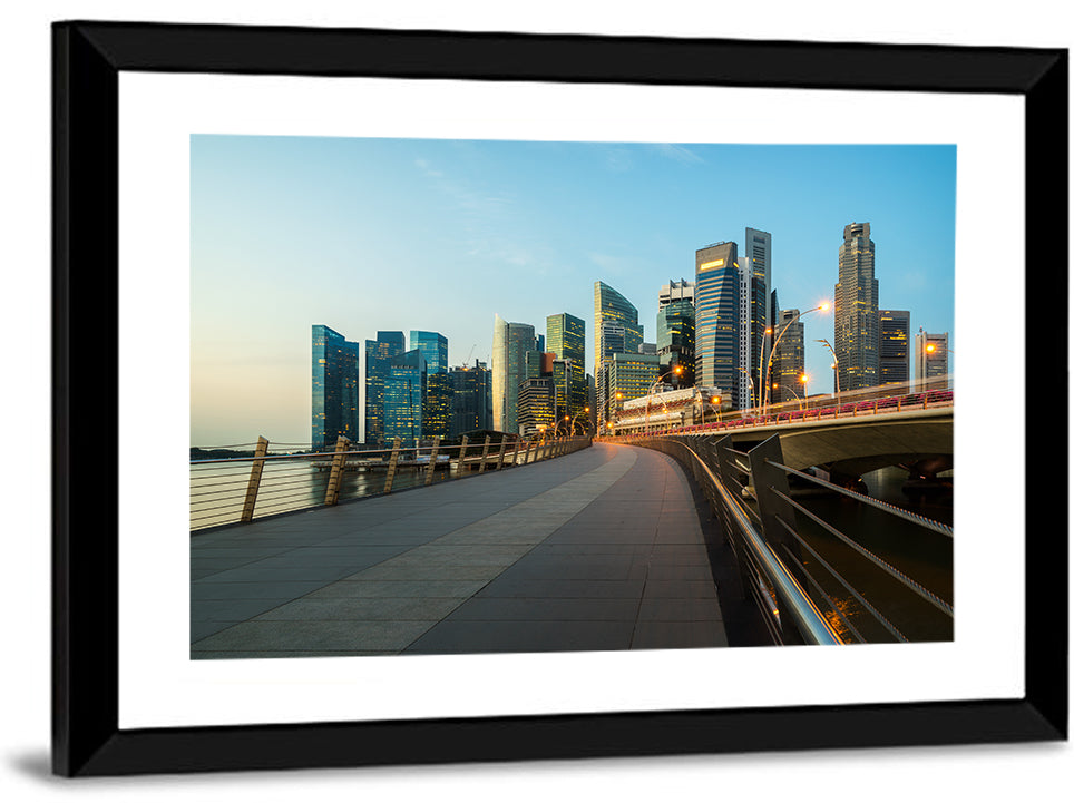 Singapore Business District Skyline Wall Art