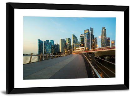 Singapore Business District Skyline Wall Art