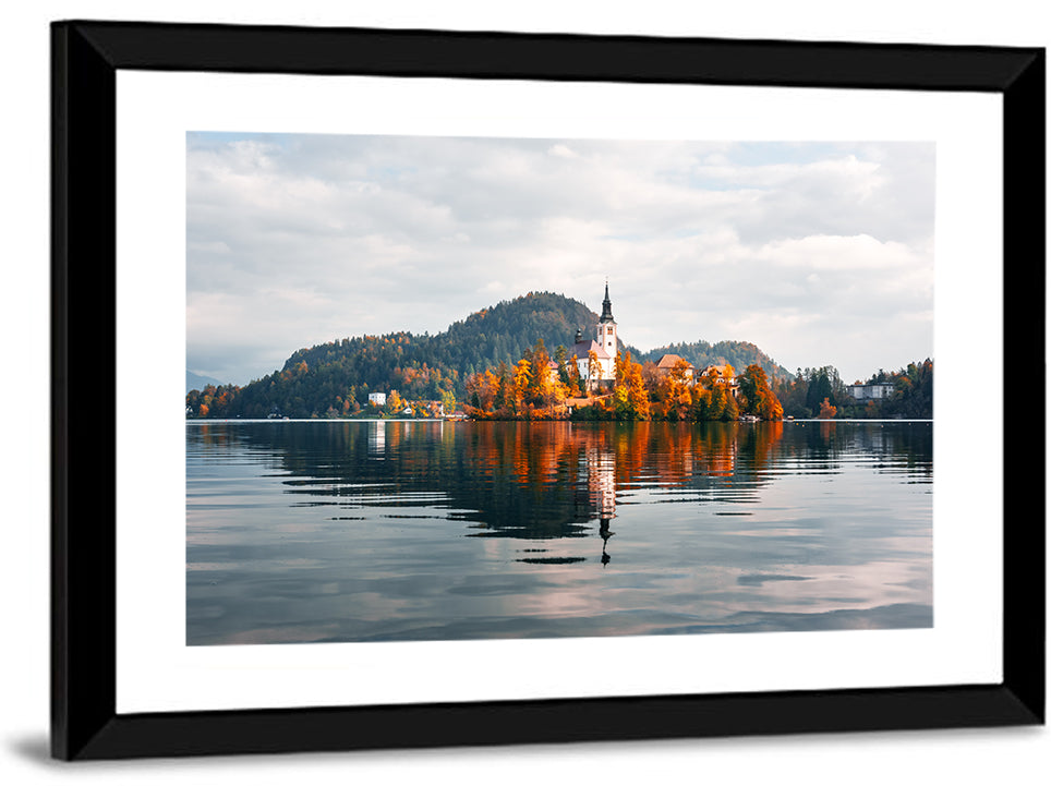 Lake Bled Island Reflection Wall Art