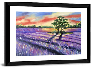 Lavender Field Sunset Wall Art