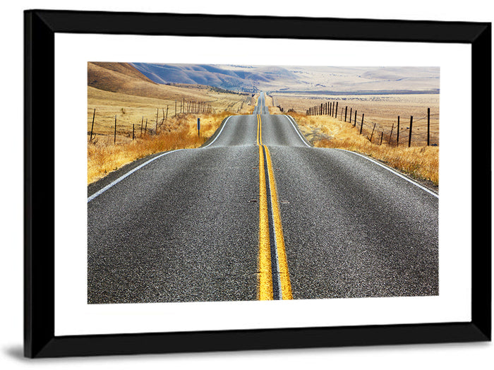 California Road Closeup Wall Art as a framed print