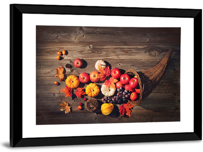 Thanksgiving Cornucopia Still Life Wall Art