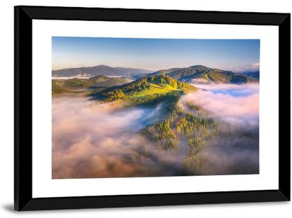 Foggy Mountain Sunrise Wall Art