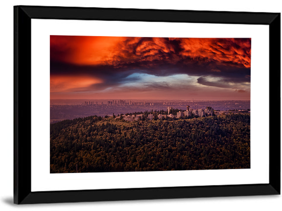Burnaby Mountain Sunset Skyline Wall Art