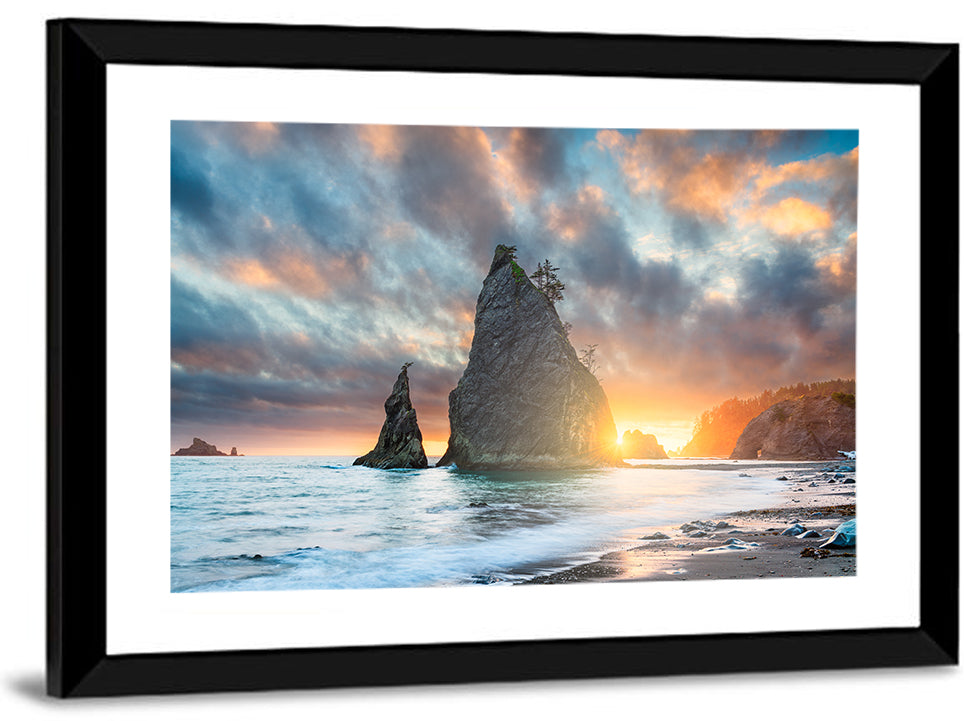 Olympic National Park Sunset Sea Stacks Wall Art