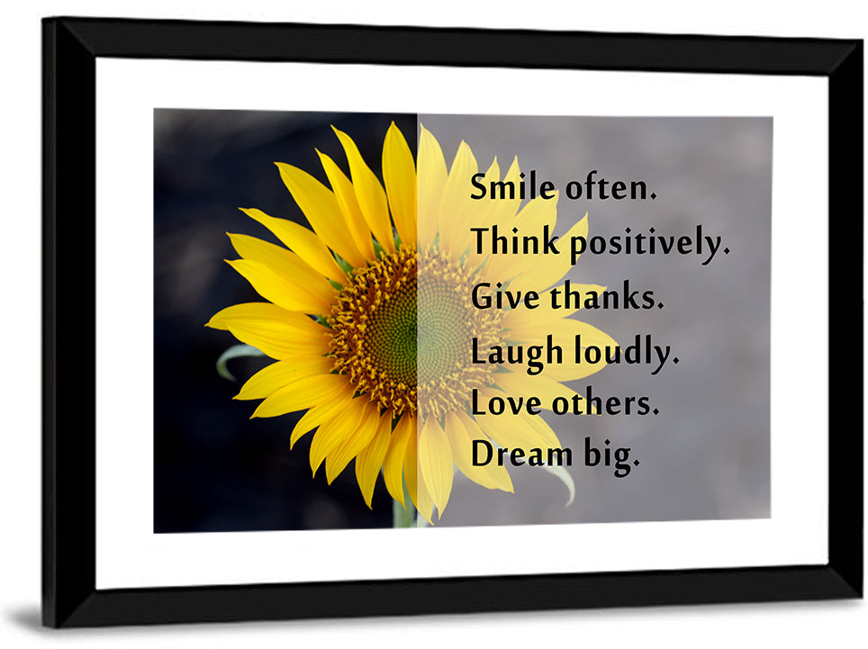 Sunflower Smile Typography Wall Art