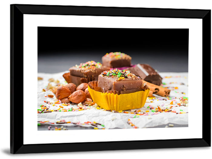 Chocolate Hazelnut Cookie Still Life Wall Art as a framed print