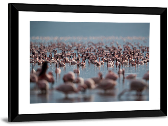 Flamingos at Lake Bagoria Wall Art as a framed print