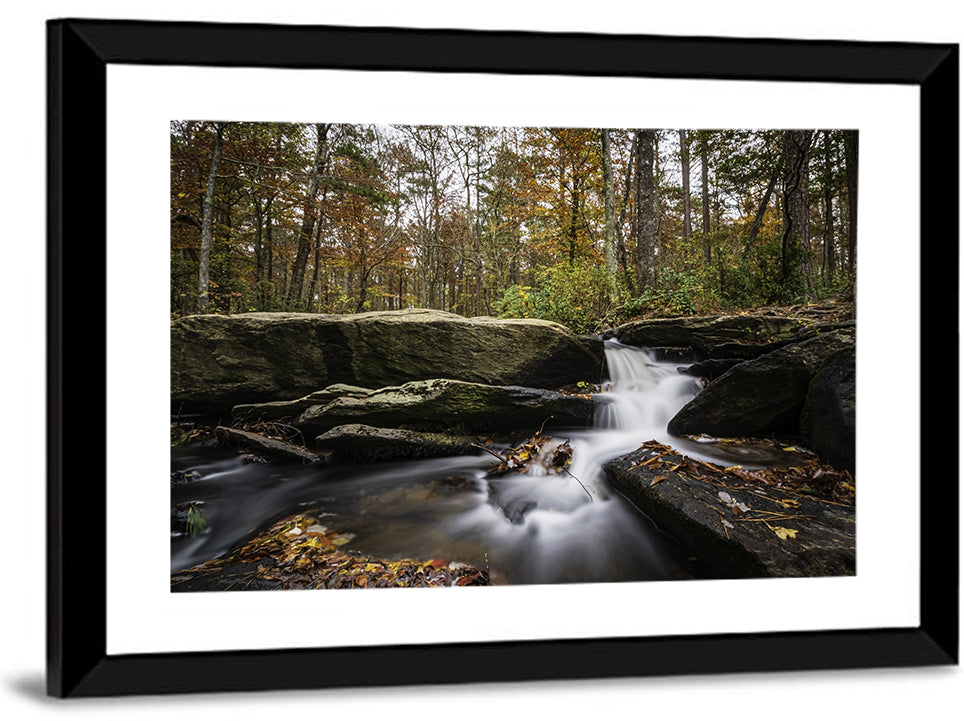 Cheaha Falls Autumn Waterfall Wall Art