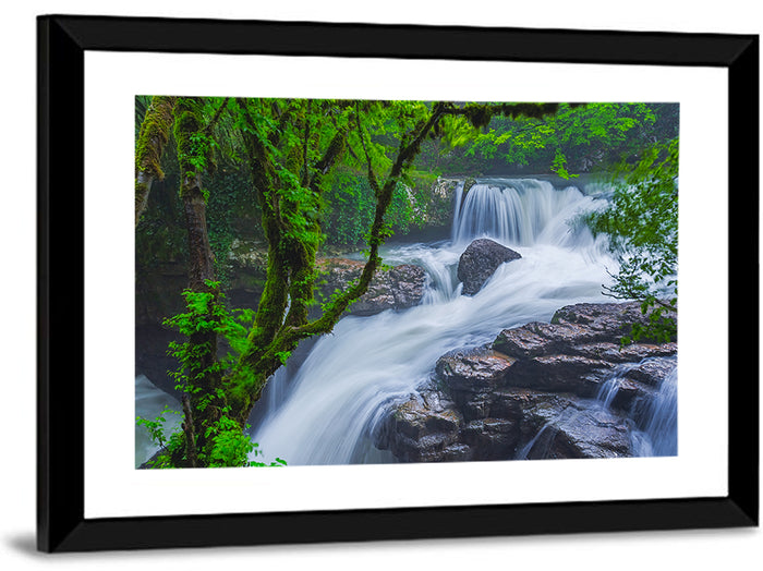 Gachedili Canyon Waterfall Wall Art as a framed print