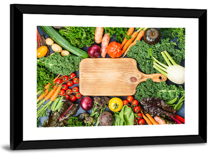 Vegetable Harvest on Cutting Board Wall Art