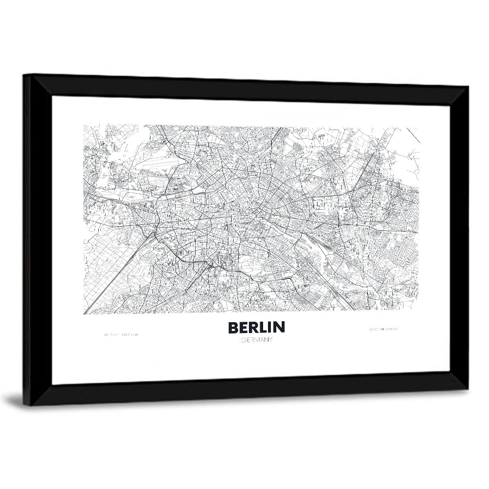 Berlin Street Network Map Wall Art
