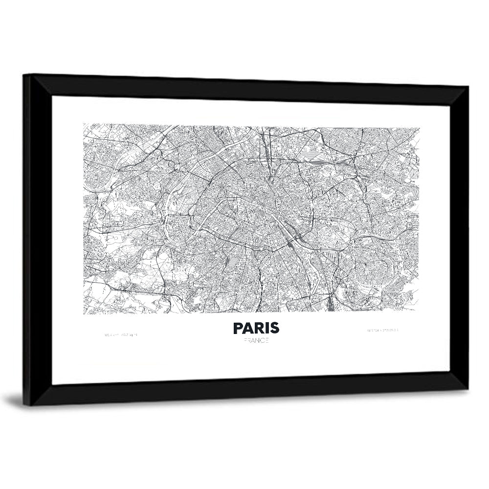Paris Aerial Map Wall Art