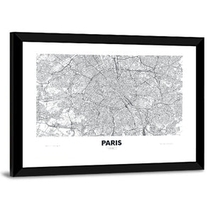 Paris City Map Wall Art