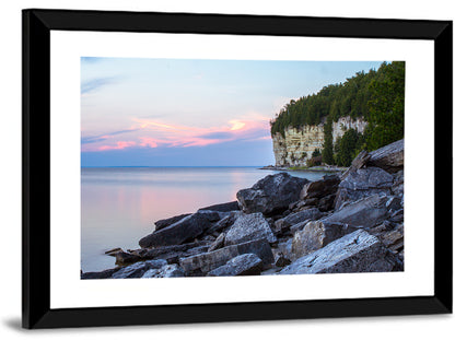 Lake Michigan Sunset Cliffs Wall Art