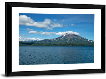 Ilyinsky Volcano Over Kuril Lake Wall Art
