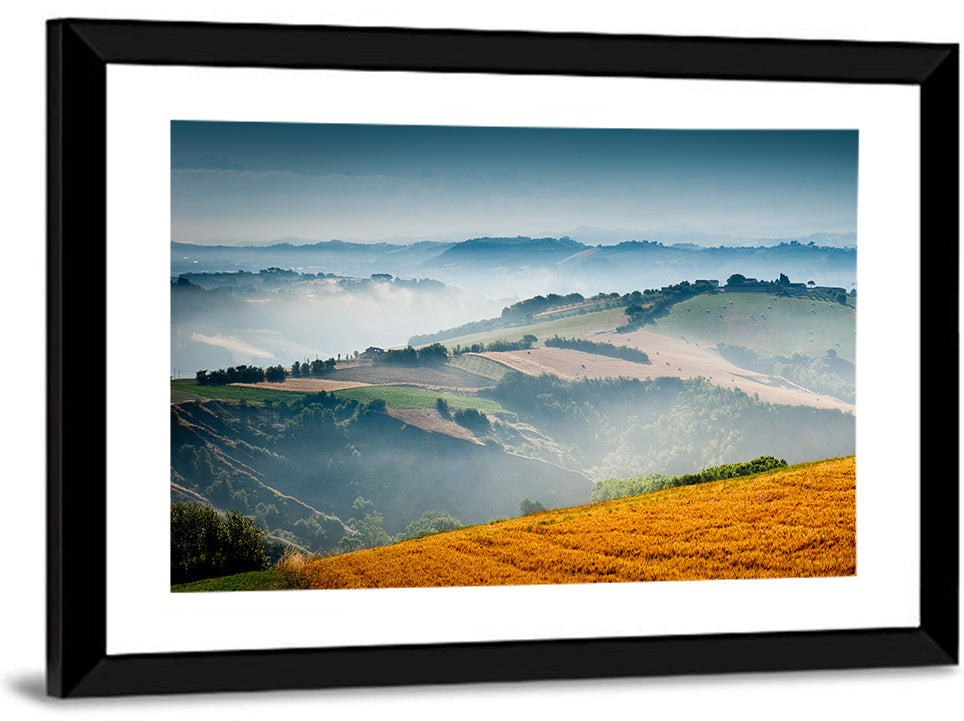 Morning Mist Over Tuscany Wall Art
