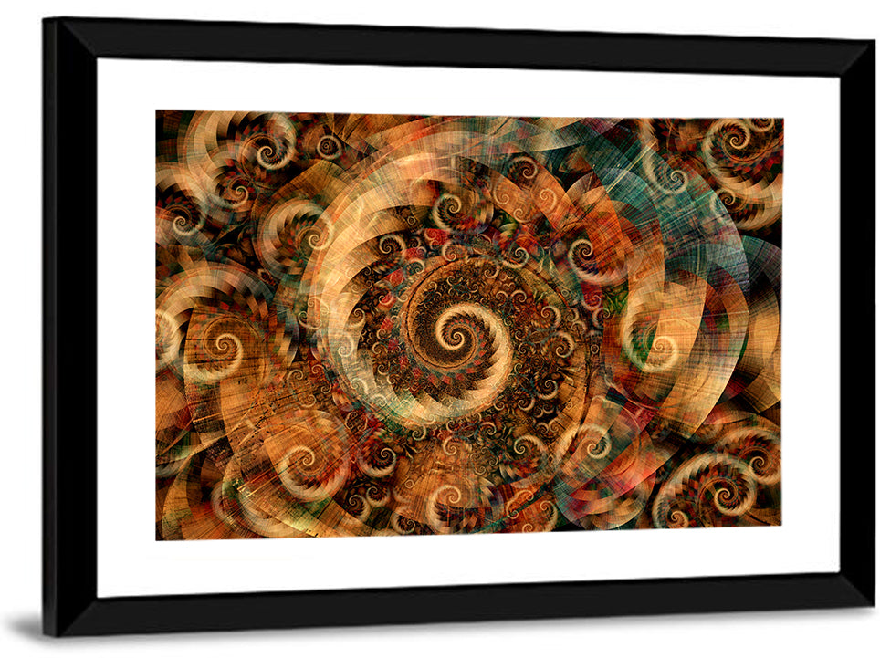 Golden Spiral Fractal Wall Art